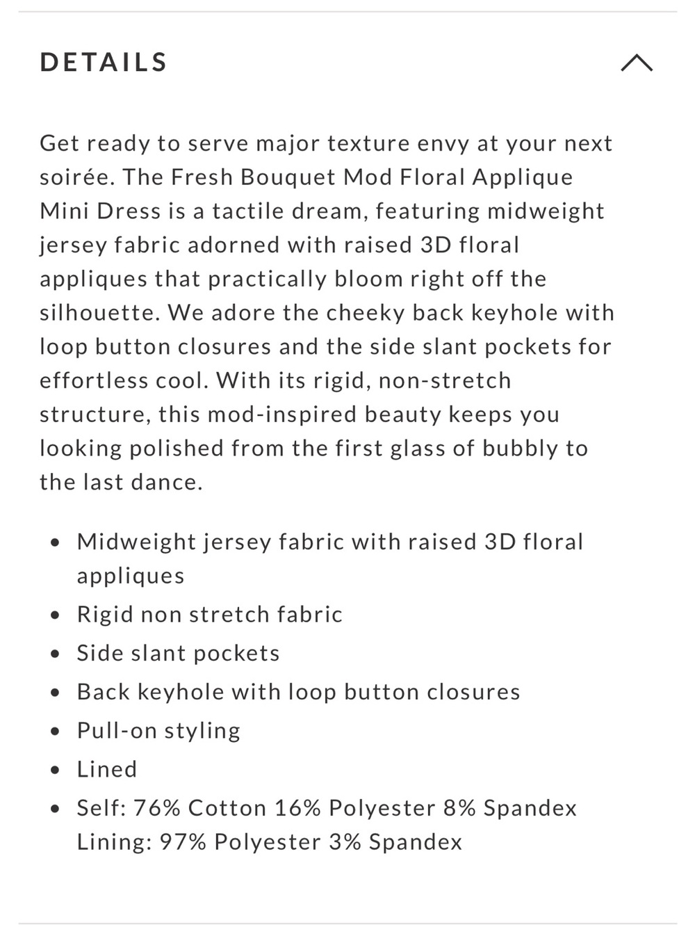 Vici Fresh Bouquet Mod Floral Applique Mini Dress - Picture 4 of 5